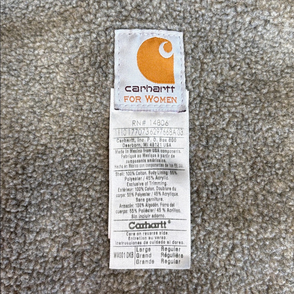 EUC Carhartt Washed Duck Sherpa-Lined Mock-Neck Relaxed-Fit Vest- Women’s Large - Picture 6 of 12